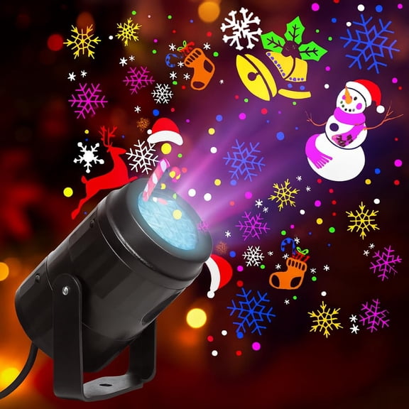Christmas Projector Lights Outdoor Indoor,Christmas LED Lights Projector with Christmas Decorative Patterns for Indoor Outdoor Window, Ground, Roof, Wall, Holiday Projector for Xmas