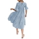 thumbnail image 3 of VISgogo, vestido Midi informal de verano para mujer, vestido fruncido de manga corta acampanado de Color sólido, vestido holgado acampanado a la moda VISgogo moda, 3 of 6