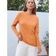 thumbnail image 2 of FUNING  Long Sleeve Shirts for Women Business Casual Tops Fall Fashion Outfits Basic Workout Tees Beach Vacation Clothes 2025, 2 of 6
