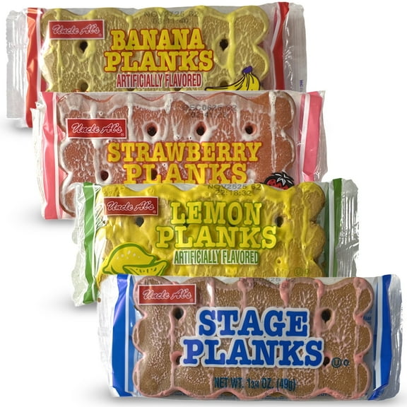 Uncle Al's Stage Planks Ultimate Variety Pack | Includes Old Fashioned, Lemon, Banana, and Strawberry | 12 Bars