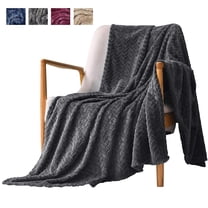Flannel Throw Blanket, Twin Size (60"x 80") Gray 420GSM Microfiber Blanket, Super Soft Wheat Pattern Blanket Cozy Warm for Office Nap Blanket Couch Bed Blanket / All Seasons Use