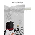 thumbnail image 5 of Grey Christmas Linen Curtain Valance for Bedroom/Bathroom/Kitchen/Office/Living/Dining Room Window,Winter Snowman Snowflake Xmas Tree Rod Pocket Topper Decorative Cafe Drapes Panel 42"x12", 5 of 6