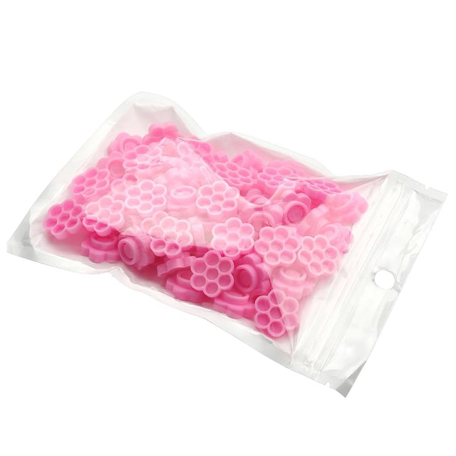 Qarigey 100 piezas Copa de pegamento para pestañas Copa de flor de ciruelo de epoxi fija antioxidante con escala de celosía de siete pétalos Taza Cuidado de ojos Qarigey CE002175-00