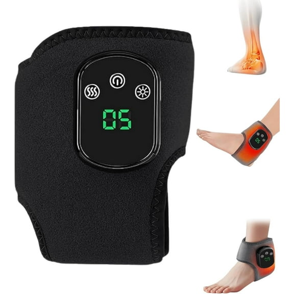 Foot Massager for Neuropathy Pain Relief, 3 Speed Vibration and 5 Heat Settings, Portable Rechargeable Ankle Massager with Touch Screen, Improves Circulation