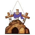 thumbnail image 2 of simhoa He IS Risen Door Sign Welcome Art Religious Decoration for Spring Household Wall, 2 of 8