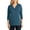 Dusty Blue, variant on Womens 3 4 Sleeve Soft Jersey Woven Split Neck Top