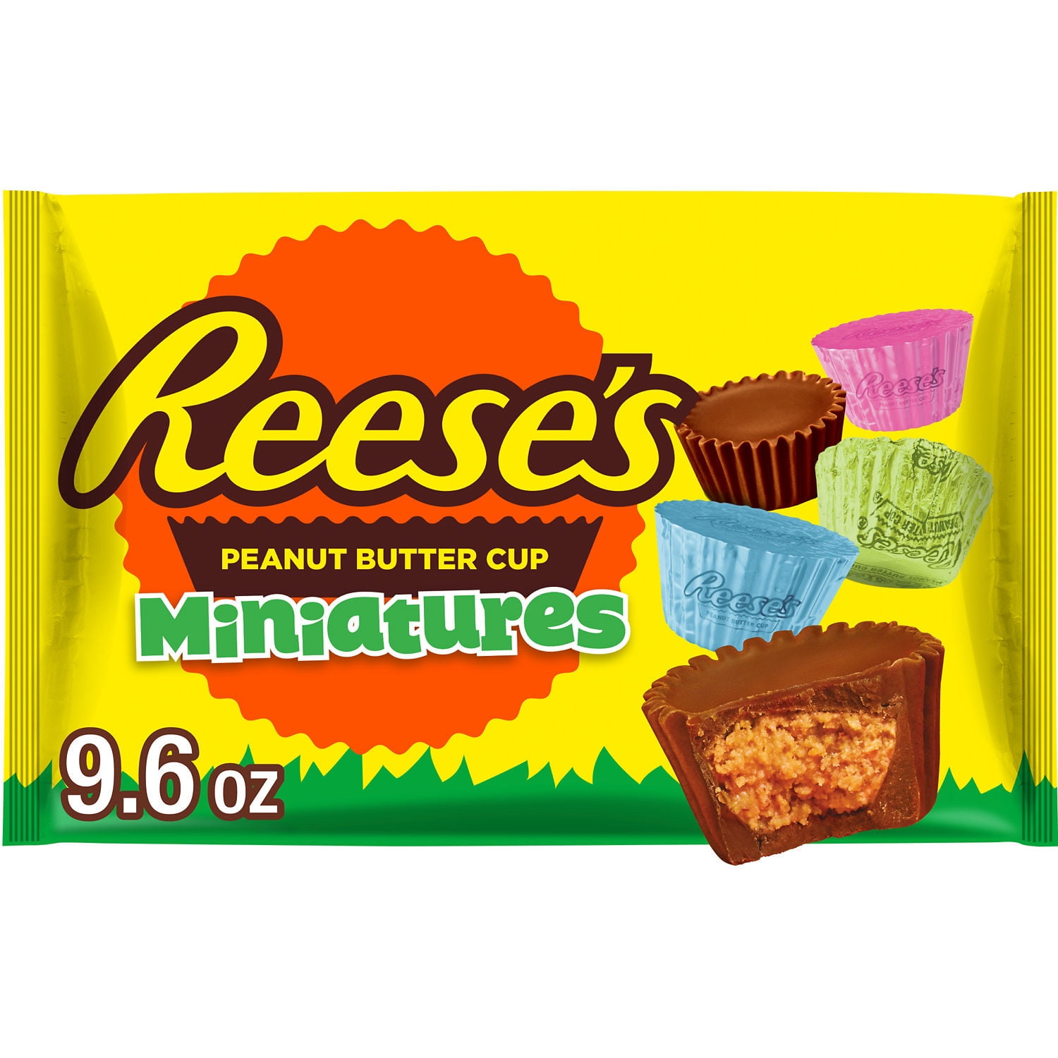 (4 pack) REESE'S Miniatures Milk Chocolate Peanut Butter Cups, Easter Candy Bag, 9.6 oz