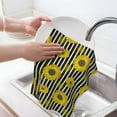 thumbnail image 6 of Disketp Sunflowers On Black And White Stripes Waffle Weave Kitchen Dish Cloth,Super Absorbent Kitchen Dish Towels 16*26 Inches for Dish Rags Washing Dishes, Drying Dishes, 6 of 7