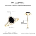thumbnail image 6 of Rosec Jewels Real Black Spinel Teardrop Engagement Ring with Halo - Black Spinel Diamond Ring - 0.6 Ct - AAA Quality, 14K Yellow Gold, US 8.50, 6 of 9
