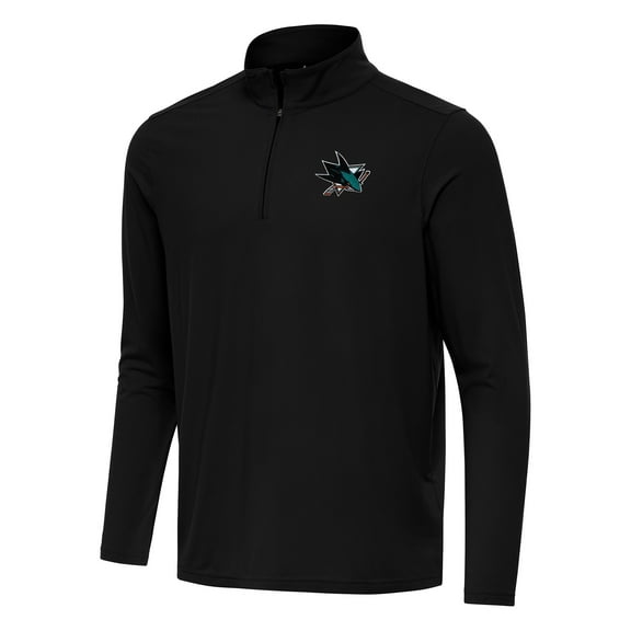 Men's Antigua Black San Jose Sharks Intent Quarter-Zip Top