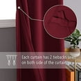 thumbnail image 3 of DWCN Blackout Curtains with Tiebacks - Thermal Insulated Privacy Protection Grommet Window Curtains for Living Room Bedroom, 52 x 54 inch Length, Burgundy, Set of 2 Panels, 3 of 7