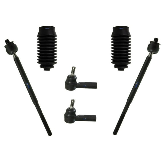 6 Pc Front Steering Kit Inner & Outer Tie Rod Ends, Rack and Pinion Bellow Boots Fits select: 1996-2002 TOYOTA COROLLA, 1998-2002 CHEVROLET GEO PRIZM