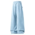 thumbnail image 4 of Leidass Mens Baggy Sweatpants Wide Leg Loose Open Bottom Uncuffed Gym Casual Lightweight Y2K Pants Relaxed Pocket No WrinkleCasual Relaxed Drawstring Lightweight Lounge No Wrinkle Light Blue 3XL, 4 of 4