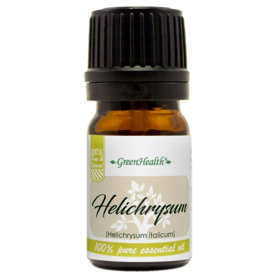 GreenHealth Helichrysum Essential Oil – 5 ml – 100% Pure & Natural – Therapeutic Grade – Amber Glass Bottle with Euro Dropper