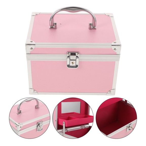 HONMEET Aluminum Tool Box Large Capacity Portable Storage Case with Handle for Tools and Accessories