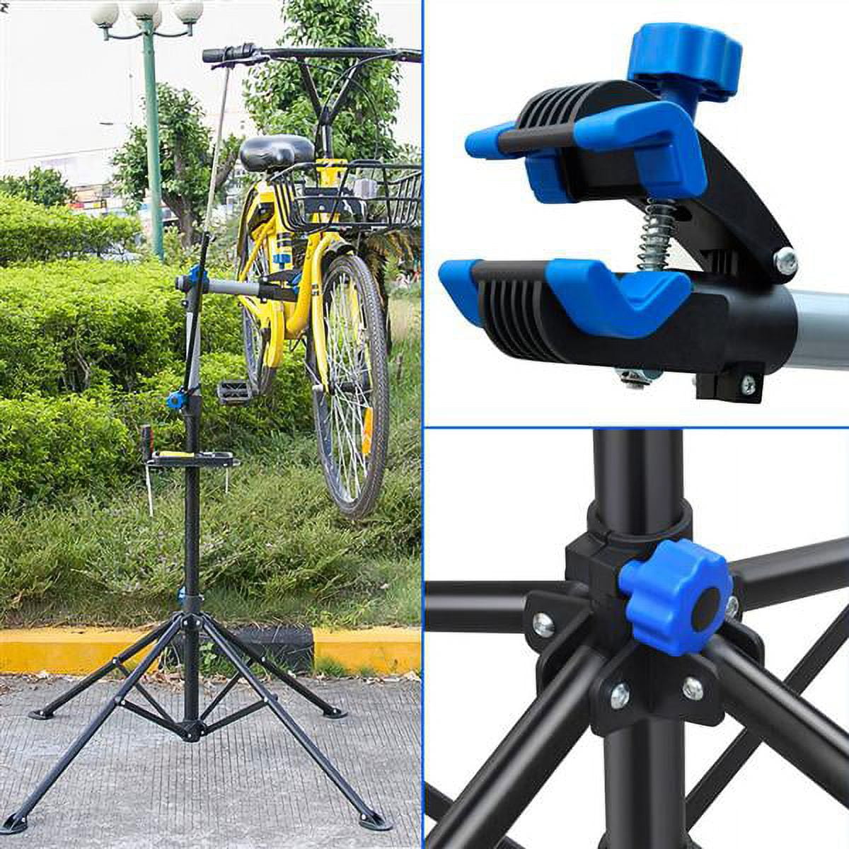 SMILE MART Foldable Adjustable Bicycle Repair Stand Black Walmart