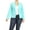 Aqua, variant on Women's Plus Size Long Sleeve Open Front Blazer for Office and Casual Wear