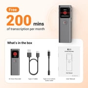 AI Digital Voice Recorder with Transcribe & Summarize, AI Note Taker for Meeting & Lectures, Voice Activated Recorder with Playback, Supports 90+ Languages Recording Device, Portable Tape Recorder