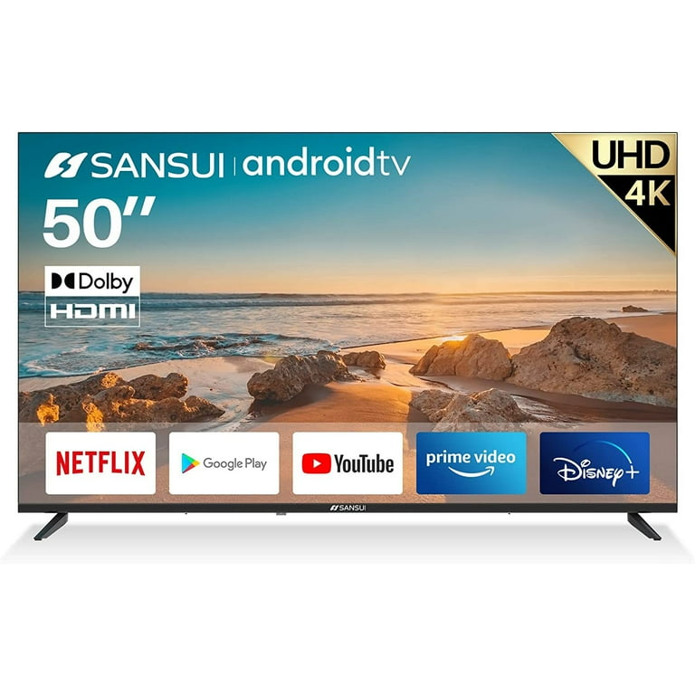 Sansui ES50V1UA 50-Inch 4K UHD HDR Smart LED Android TV with Sansui ES50V1UA 50-Inch 4K UHD HDR Smart LED Android TV with