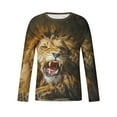 thumbnail image 4 of Meichang Long Sleeve T Shirt Men Soft,Graphic Tees for Men Trendy 3D Lions Print T-Shirts Funny Round Neck Gym Long Sleeve Shirts for Men, 4 of 5