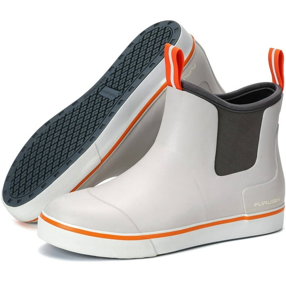 Women's Deck Boots Ankle Rain Boots Fishing Boots Rubber Waterproof Slip-Resistant Outdoor Work Shoes