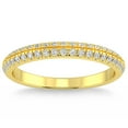 thumbnail image 4 of Pompeii 1/2Ct Pave Diamond Wedding Ring 14k Gold Stackable Band Lab Grown (FG,VS1-VS2), 4 of 6