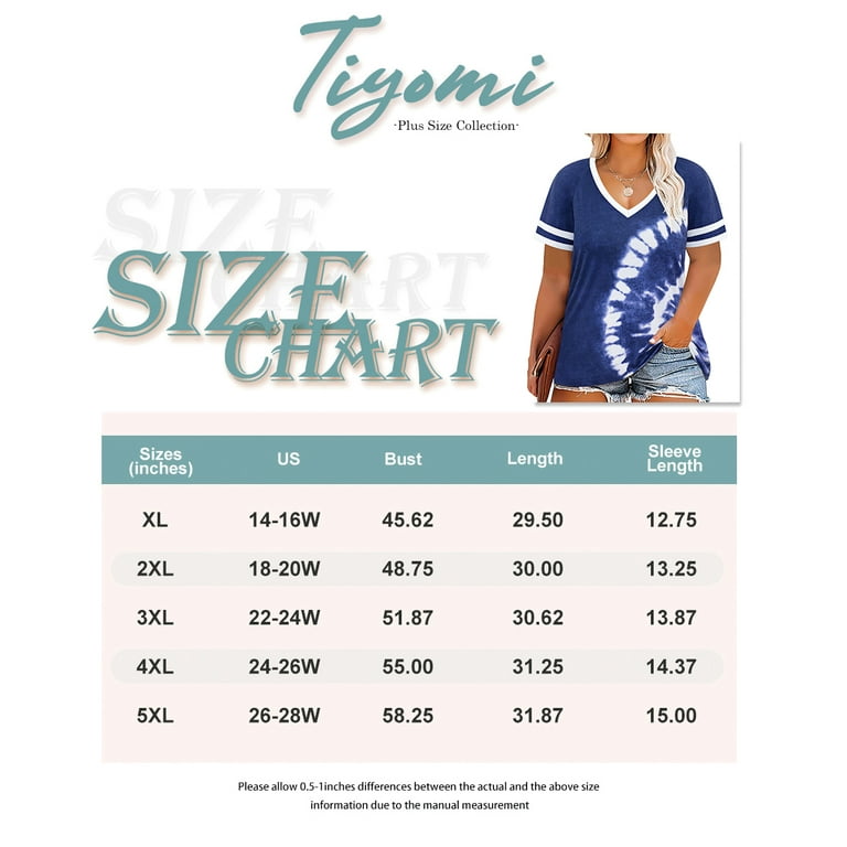 TIYOMI Plus Size Royal Blue 5X Short Sleeve Chiffon Shirts For Women Pearls  Tops V Neck Blouse Summer Tunics 5XL 26W 28W