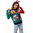thumbnail image 1 of DUHUD Chandails de Noël Laids en Tricot pour Femmes Chandail à Manches Longues Col Rond Chandails du Père Noël, 1 of 7