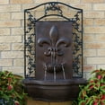 thumbnail image 2 of Sunnydaze Fontaine Murale d'Extérieur en Polystone Électrique de 33 Po H à Motif de Lys Français, Fini Fer, 2 of 7