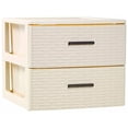 thumbnail image 1 of Cajonera de ordenación RATTAN de plástico Efecto mimbre Torre de almacenaje multiusos - color :Beige - 2 cajones (Beige), 1 of 5