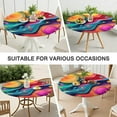 thumbnail image 7 of Colorful Tie Dye Flow Ball Pattern Round Fitted Tablecloth with Elastic Edge,Dining Table Cover Waterproof,Outdoor Round Tablecloth for Camping,Dining,Indoor and Outdoor, 7 of 7