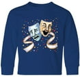 thumbnail image 3 of Inktastic Tragedy and Comedy Stage Masks Long Sleeve Youth T-Shirt, 3 of 5