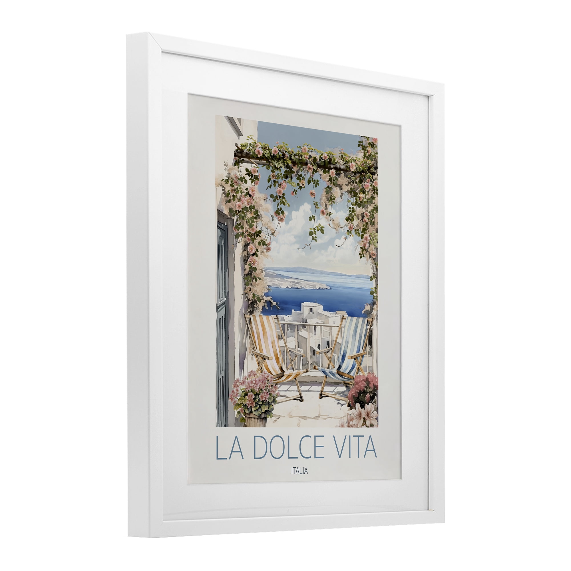 Stupell Industries Coastal Italian Balcony View White Framed Print Under Glass, design by CAD Designs