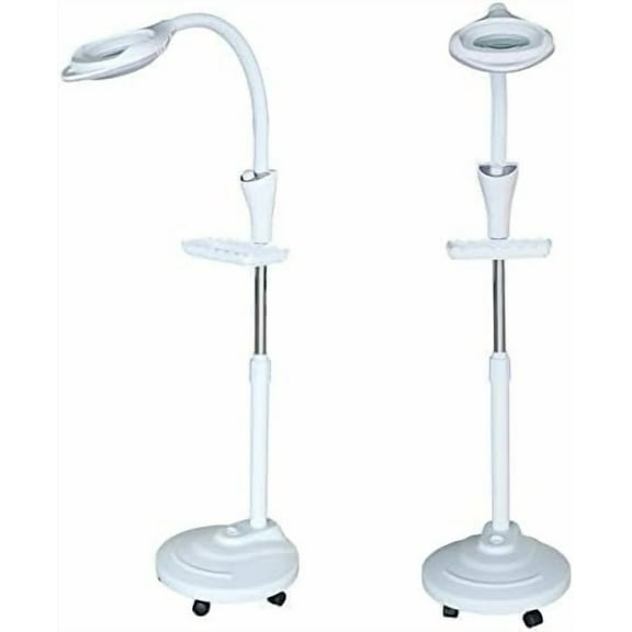 Munsinn Magnifying Lamp, 16x Diopter LED Magnifying Floor Stand Lamp Glass Lens Beauty Gooseneck Magnifier (58W with Wheel)$$Tools & Hardware Other