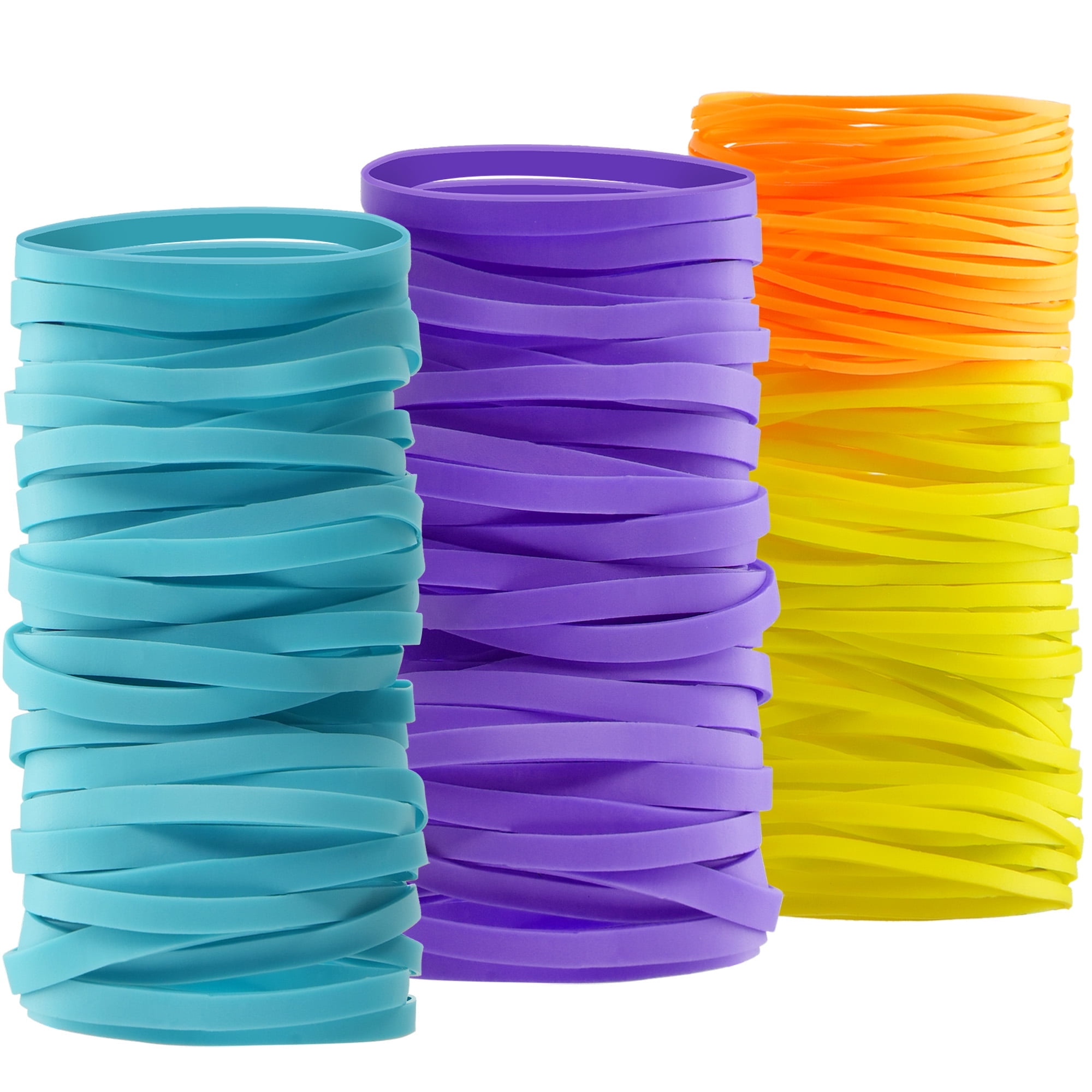 LotFancy 190 Pcs Colored Rubber Bands For Office Supplies, Tie Dye, Assorted Size #64, #33, #19