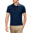 thumbnail image 2 of Ceisia Men's Geometric Print Short Sleeve Polo Shirts With Chest Pocket Blue XXXXL Gift, 2 of 9