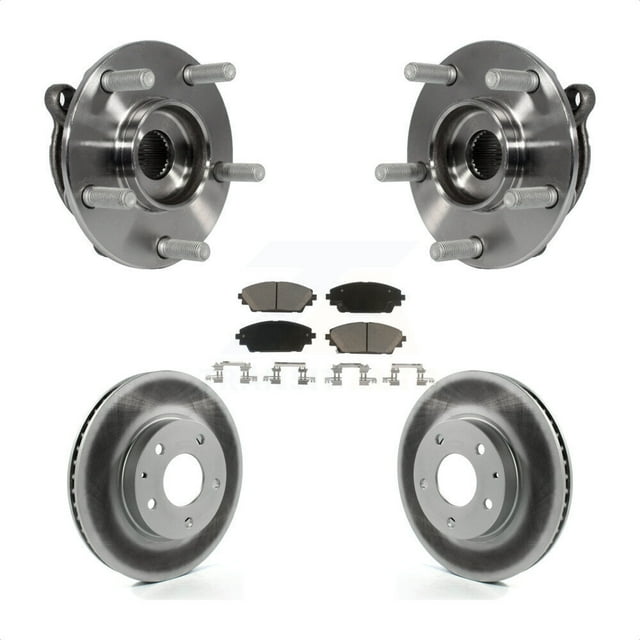 Transit Auto Front Hub Bearing Assembly Coated Disc Brake Rotors and Ceramic Pads Kit for Car Mazda 3 CX-3 Sport KBB-121315