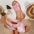 thumbnail image 2 of SZJXBUY Women's Wedges Sandals Casual Summer Beach Open-Toe Flat Sandals with Dress-Friendly Straps Non-Slip Low Heel Footwear Shoes Pink,39, 2 of 9