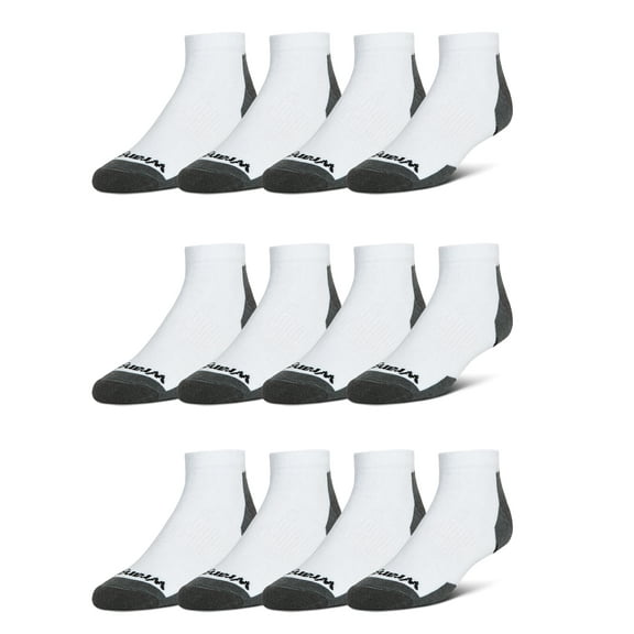 Wrangler Essential Cool Comfort Low Cut Socks, Full-Cushion Socks for Men, 6-12, White, 12-Pack