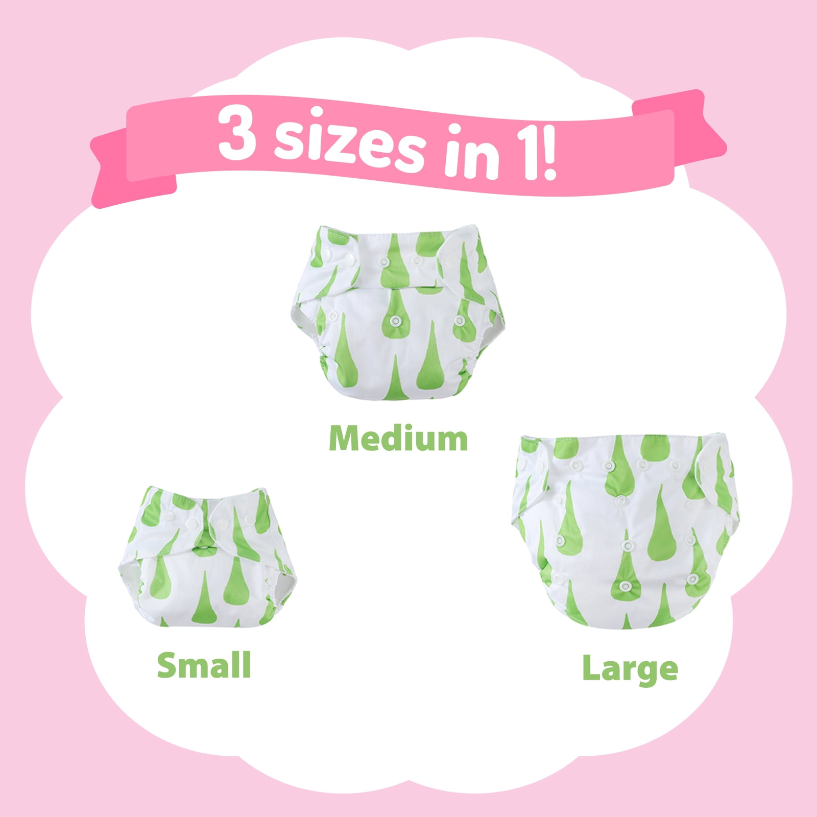 Piu Dino Baby Pool Diaper (Kit w/ 2 units) - Magenta
