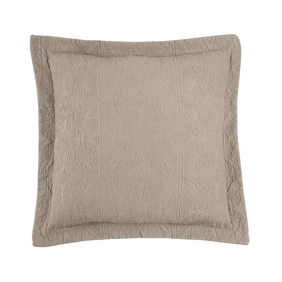 26" x 26" Flint Gray Matelasse Cotton Euro Sham - Machine Washable