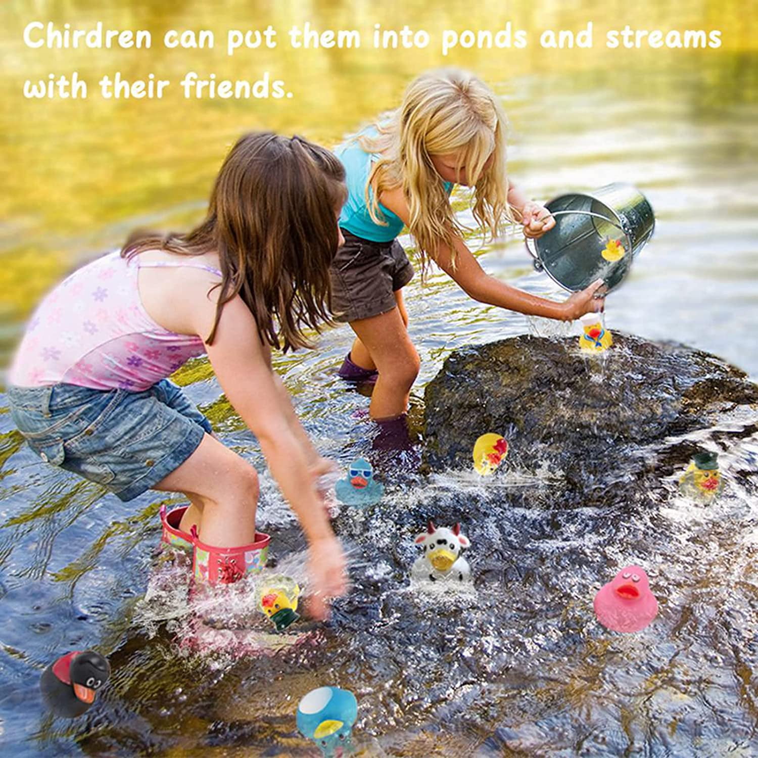 XY-WQ 100 Pack Rubber Duck for Jeeps Ducking - 2" Bulk Floater Duck for Kids - Baby Bath Toy Assortment - Party Favors, Birthdays, Bath Time, and More (50 Varieties)