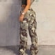 thumbnail image 4 of Pantalones cargo Prolriy para mujer, pantalones cargo elásticos de cintura alta para mujer, holgados, con múltiples bolsillos, corte relajado, pantalones rectos de pierna ancha, pantalones de, 4 of 7