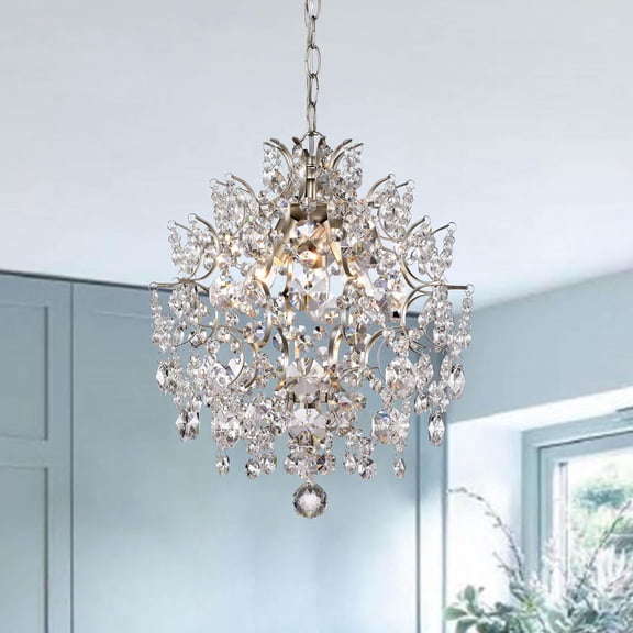 The Lighting Store Dalia Indoor 3-light Crystal Chandelier Brushed Champagne Silver