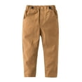 thumbnail image 5 of StylesILove Toddler Little Boy Classic Chino Pants with Suspenders(Caramel, 80/1-2 Years), 5 of 28