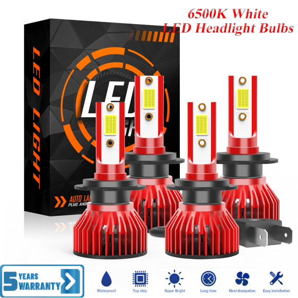 For Hyundai Tucson 2016 2017 2018 H7+H7 LED Headlight Bulb Kit High Low Beam - 30,000LM 6500K Cool White 600% Ultra-Bright Bulb, Plug & Play