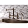 thumbnail image 4 of Kingston Brass KS7278PLBS Traditional English Country 8 in. Bridge Kitchen Faucet with Sprayer - Brushed Nickel, 4 of 6