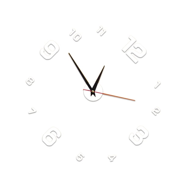 Wosthever Reloj de pared sin taladrar reloj espejo moderno Simple creativamente Horloge decoración del hogar TV Fondo salas de estar Decoración del hogar Plata Wosthever HA077364-03