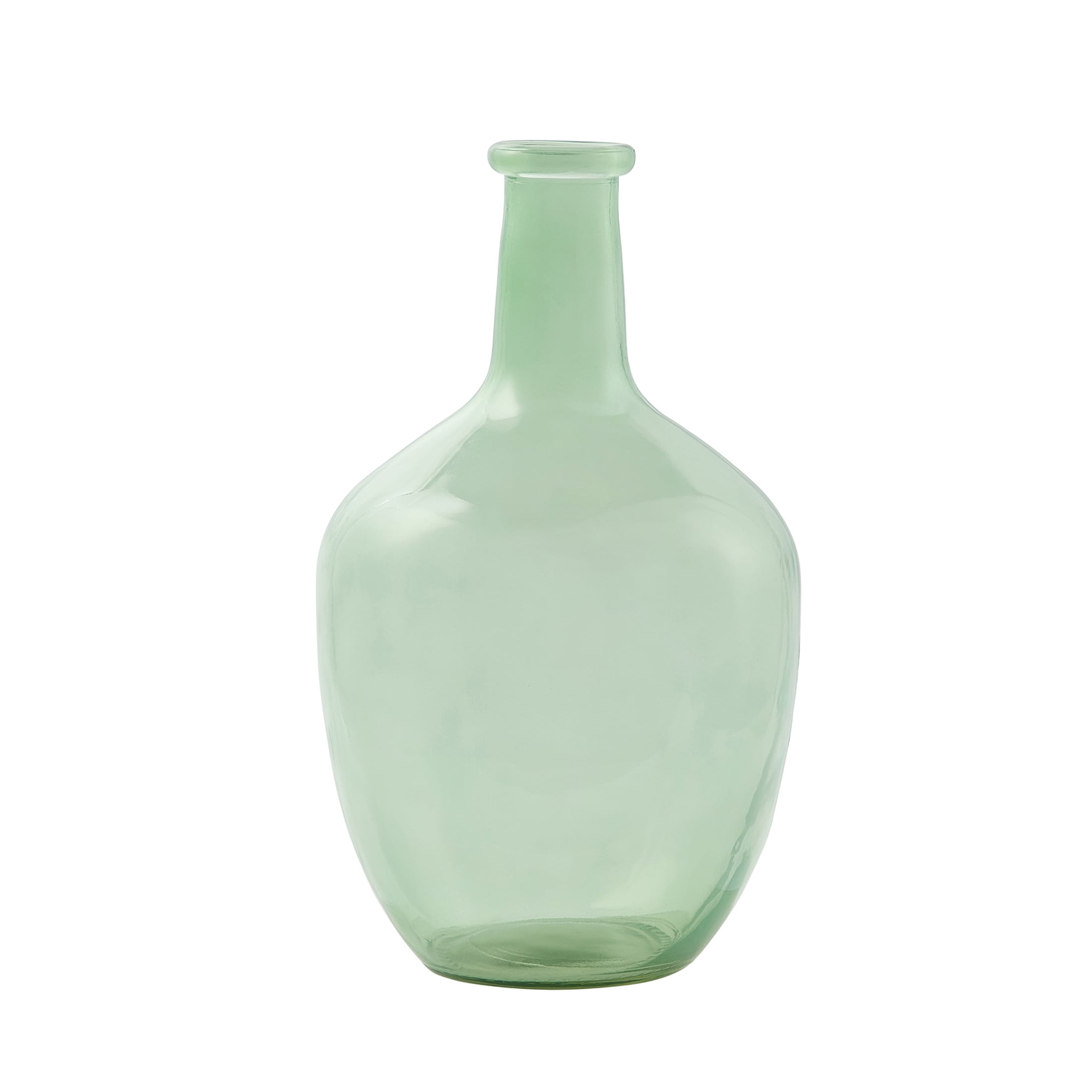 Home Decor Collection Tinted Glass Bottleneck Vase, 12'', Green