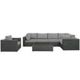 thumbnail image 4 of Ergode Sojourn 7 Piece Outdoor Patio Sunbrella Sectional Set - Canvas Gray, 4 of 5